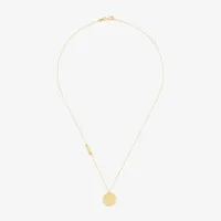 Womens Zodiac Constellation Coin Pendant Necklace 10K Gold