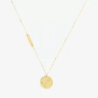 Pisces Womens 10K Gold Round Pendant Necklace