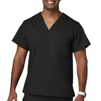 Meta 15202 Mens V Neck Stretch Fabric Short Sleeve Scrub Top