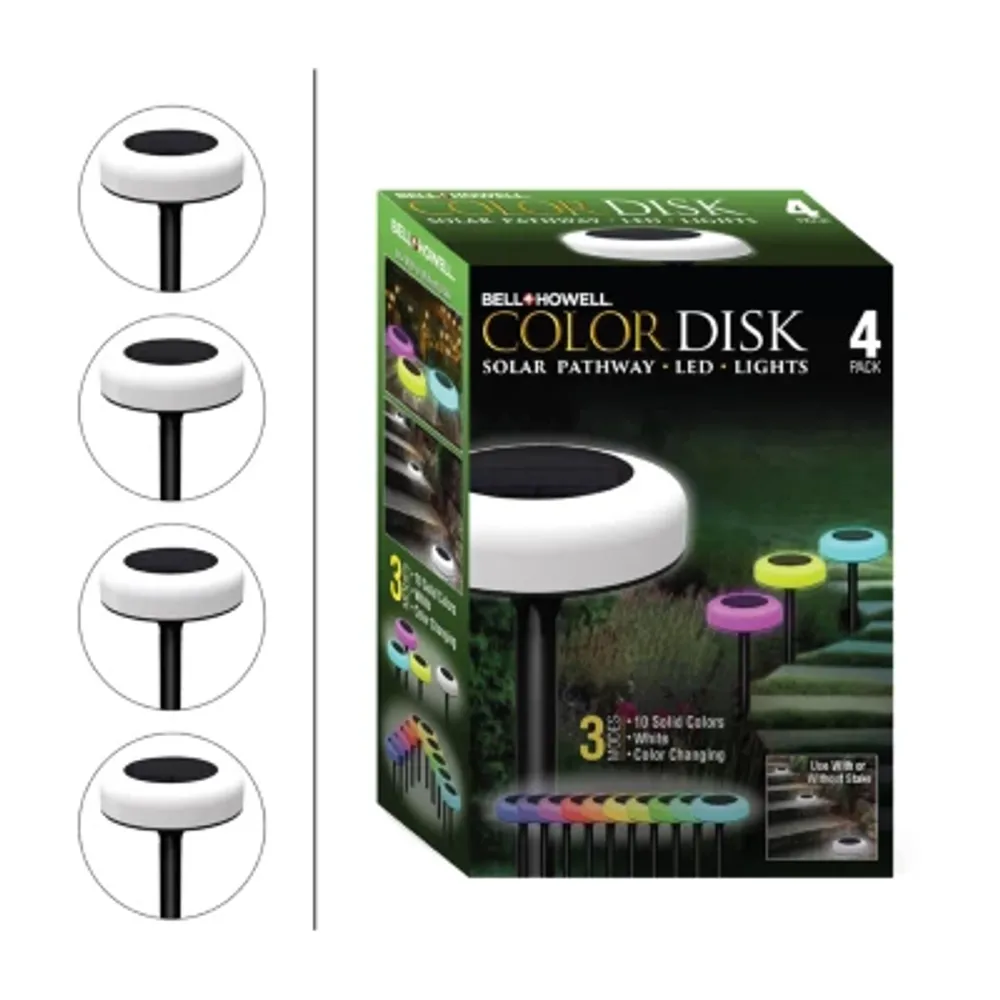 Bell + Howell Color Changing Solar Decorative Lights with Auto On/Off Lights and Weatherproof - 4 Pack