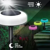 Bell + Howell Color Changing Solar Decorative Lights with Auto On/Off Lights and Weatherproof - 4 Pack 