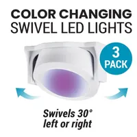 Bell + Howell Color Changing LED Puck Lights with Dimmable Feature and Includes Remote Control