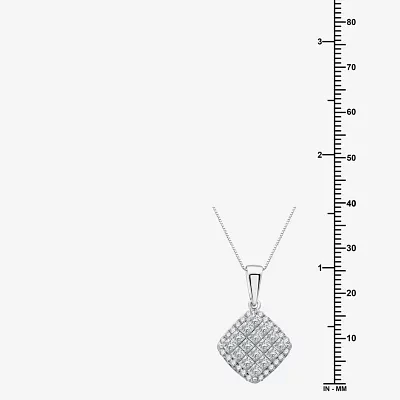 H-I / Si2-I1) Womens 1 1/2 CT. T.W. Lab Grown White Diamond 10K White Gold Pendant Necklace