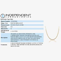 H-I / I1) Womens 1 1/2 CT. T.W. Lab Grown White Diamond 10K Gold Tennis Necklaces