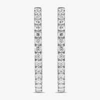 1 CT. T.W. Lab Grown White Diamond 10K or Yellow Gold 23.3mm Hoop Earrings