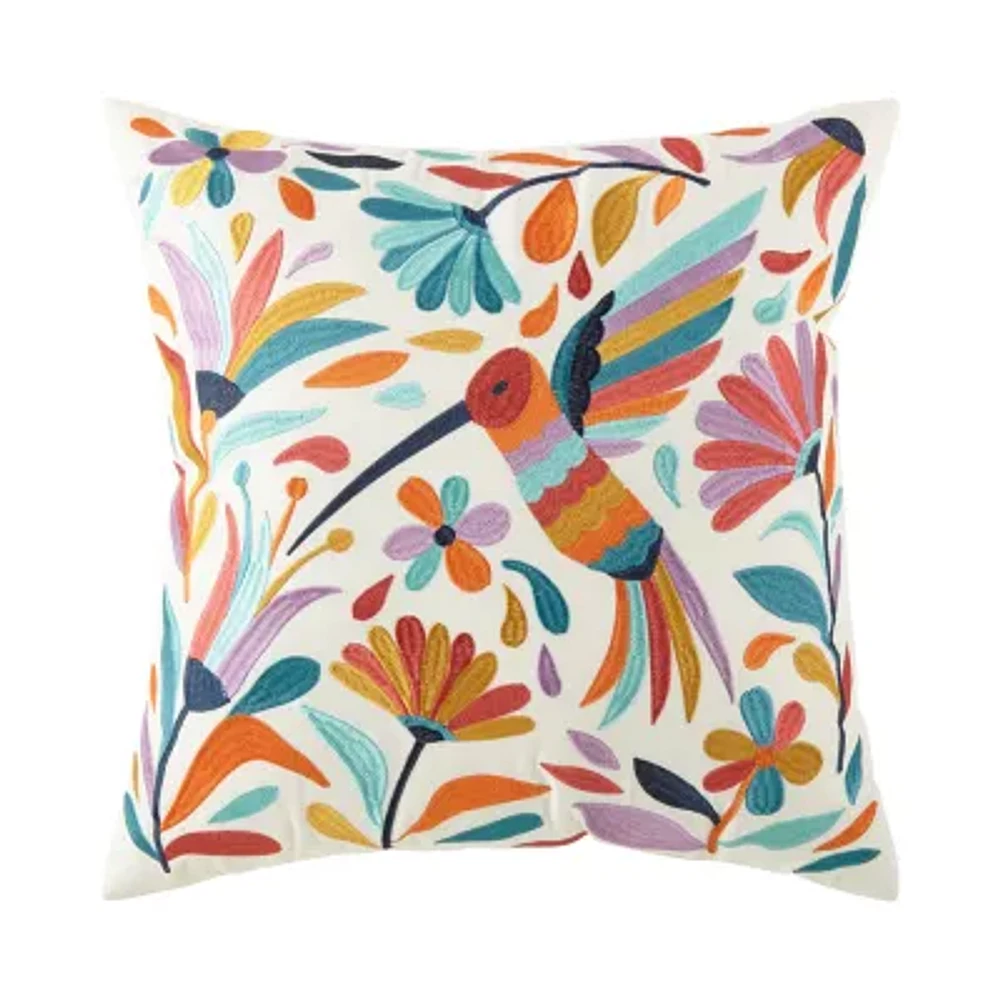 Distant Lands Hummingbird Square Throw Pillow