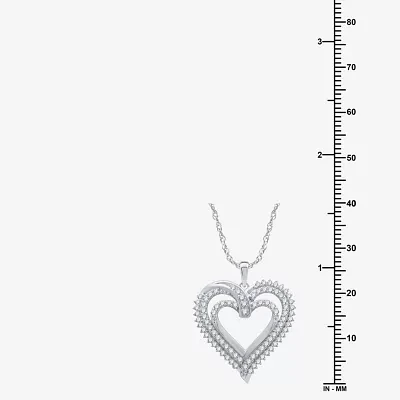 H-I / I1) Womens 1 CT. T.W. Lab Grown Diamond Sterling Silver Heart Pendant Necklace