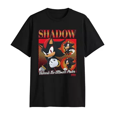 Mens Crew Neck Short Sleeve Regular Fit Sonic the Hedgehog Graphic T-Shirt