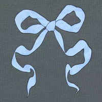 Grayson Threads, The Label Juniors Blue Glitter Bow Baby Tee Womens Crew Neck Short Sleeve Graphic T-Shirt