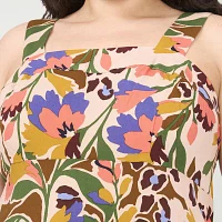 Sam And Jess Womens Sleeveless Floral Maxi Dress Plus