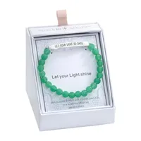 Sparkle Allure Empowerment Aventurine Pure Silver Over Brass Bar Beaded Bracelet