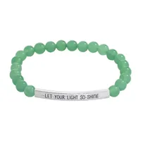 Sparkle Allure Empowerment Aventurine Pure Silver Over Brass Bar Beaded Bracelet