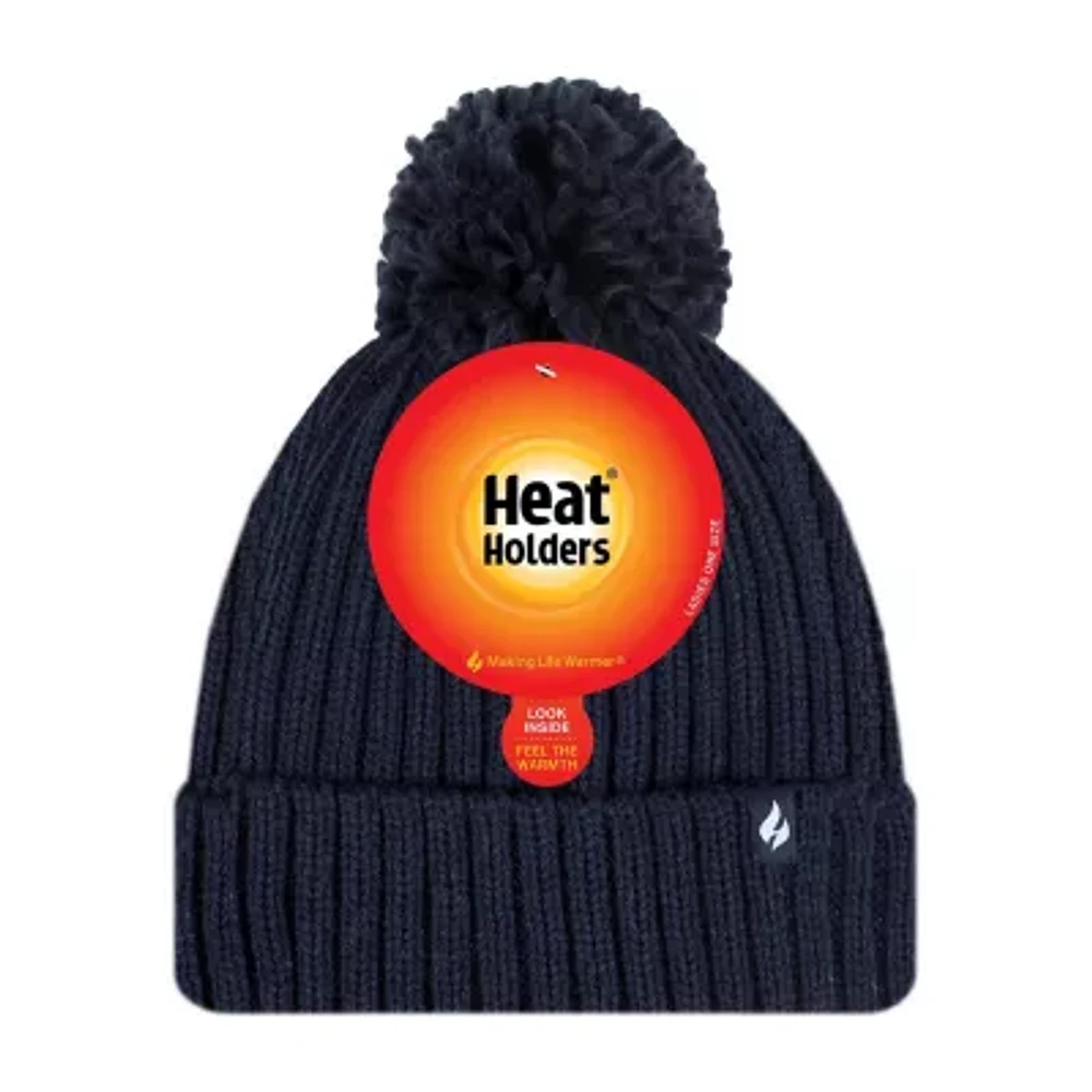 Heat Holders  Arden Ribbed Pom Womens Moisture Wicking Beanie