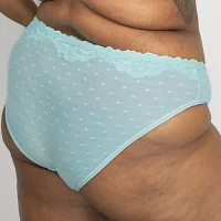 Curvy Couture Sheer Whisper High Cut Brief Panty-1608