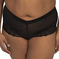 Curvy Couture Sheer Whisper Cheeky Boyshort Panty- 1610