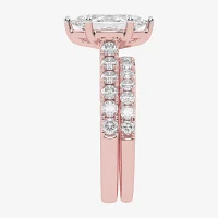 (G-H / Vs2-Si1) Womens 2 1/2 CT. T.W. Lab Grown White Diamond 14K Gold Marquise Side Stone Bridal Set