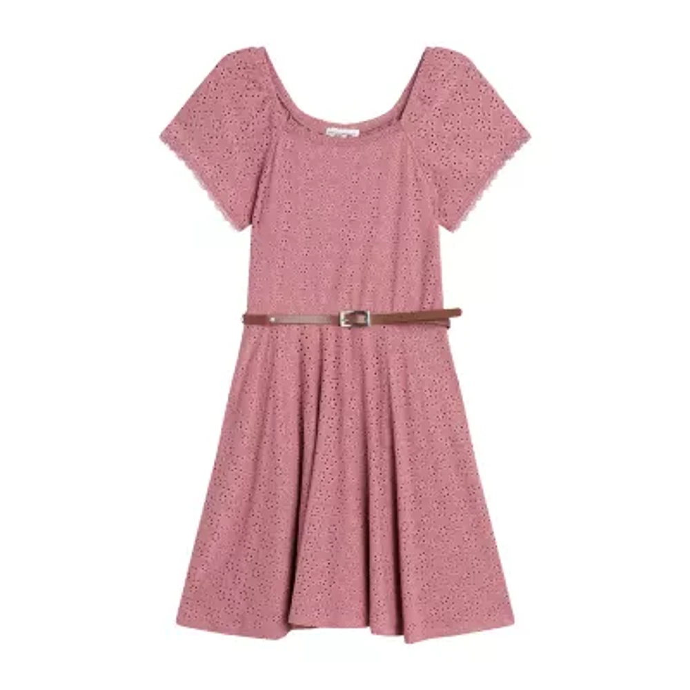 Knit Works Little & Big Girls Short Sleeve Skater Dress