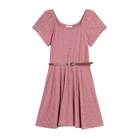 Knit Works Little & Big Girls Short Sleeve Skater Dress