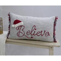 Vibhsa For Holidays-Believe Rectangular Throw Pillow