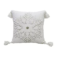 Vibhsa Christmas Snowflake Square Throw Pillows