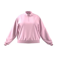 adidas French Terry Logo Quarter Zip Pullover (Plus Size)