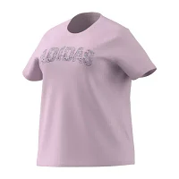 adidas Floral Linear Logo Graphic Tee (Plus Size)