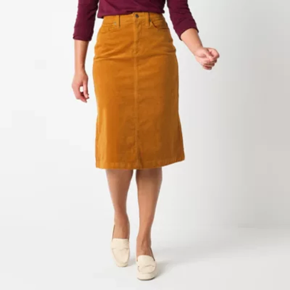 St. John's Bay Womens Midi A-Line Skirt