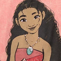 Disney Collection Little & Big Girls Crew Neck Short Sleeve Moana Graphic T-Shirt
