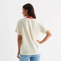 New World Juniors Frosted Flakes Boyfriend Tee Womens Crew Neck Short Sleeve Graphic T-Shirt