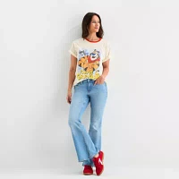 New World Juniors Frosted Flakes Boyfriend Tee Womens Crew Neck Short Sleeve Graphic T-Shirt