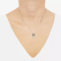 Owl Womens 1/6 CT. T.W. Natural Champagne Diamond 14K Gold Sterling Silver 18 Inch Pendant Necklace