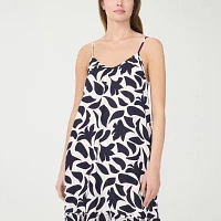 MSK Womens Sleeveless Floral Midi Shift Dress
