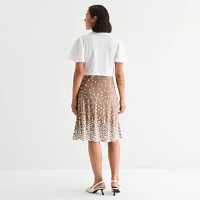 Perceptions Womens Floral Jacket Dress Petite