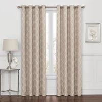 Max Blackout Prescott Grommet Top Embroidered 100% Single Curtain Panel