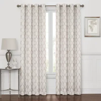 Max Blackout Prescott Embroidered 100% Grommet Top Curtain Panel