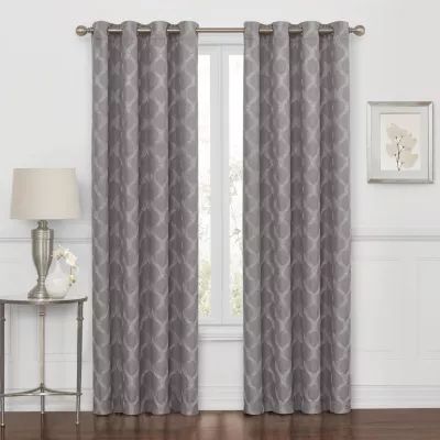 Max Blackout Prescott Embroidered 100% Grommet Top Single Curtain Panel