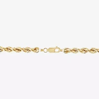 10K Yellow Gold 4mm 22"-24" Hollow Glitter Rope Chain