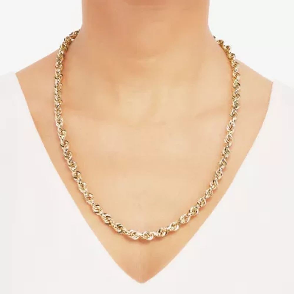 14K Gold Inch Semisolid Rope Chain Necklace