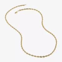 14K Gold 24 Inch Solid Rope Chain Necklace