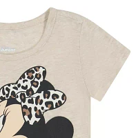 Toddler Girls Round Neck Short Sleeve Minnie Mouse Graphic T-Shirt