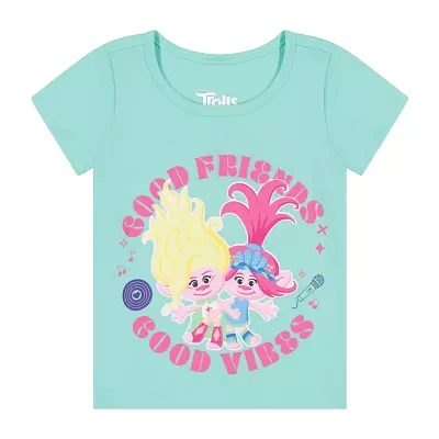 Toddler Girls Round Neck Short Sleeve Trolls Graphic T-Shirt