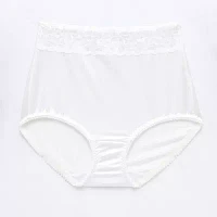 Underscore Rainbow Stretch Satin Lace Trim Control Briefs 306452