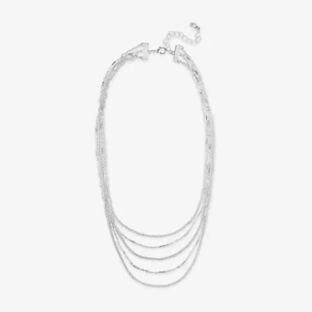 Bijoux Bar Delicates Delicates Silver Tone 16 Inch Link Strand Necklace