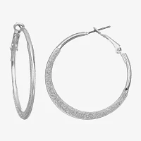 Bijoux Bar Silver Tone Round Hoop Earrings