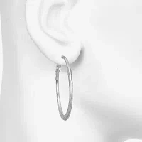 Bijoux Bar Silver Tone Round Hoop Earrings