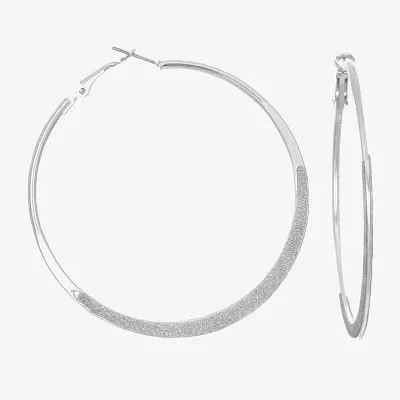 Bijoux Bar Silver Tone Round Hoop Earrings