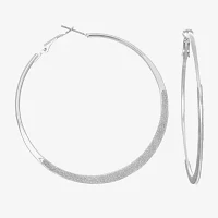 Bijoux Bar Silver Tone Round Hoop Earrings