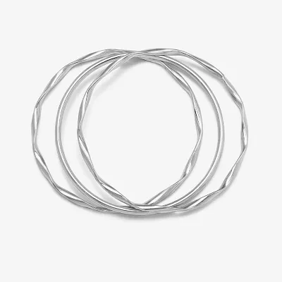 Bijoux Bar Delicates Silver Tone 3-pc. Round Bracelet Set