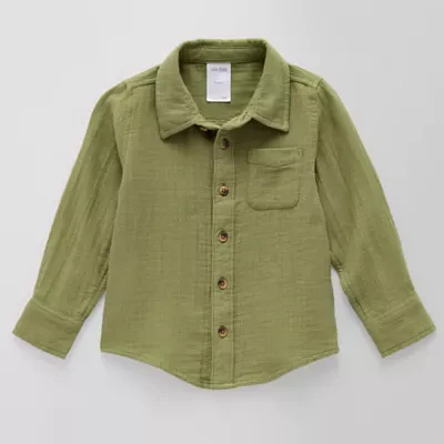 Okie Dokie Toddler & Little Boys Long Sleeve Button-Down Shirt