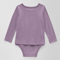 Okie Dokie Toddler Girls Adaptive Crew Neck Long Sleeve Bodysuit